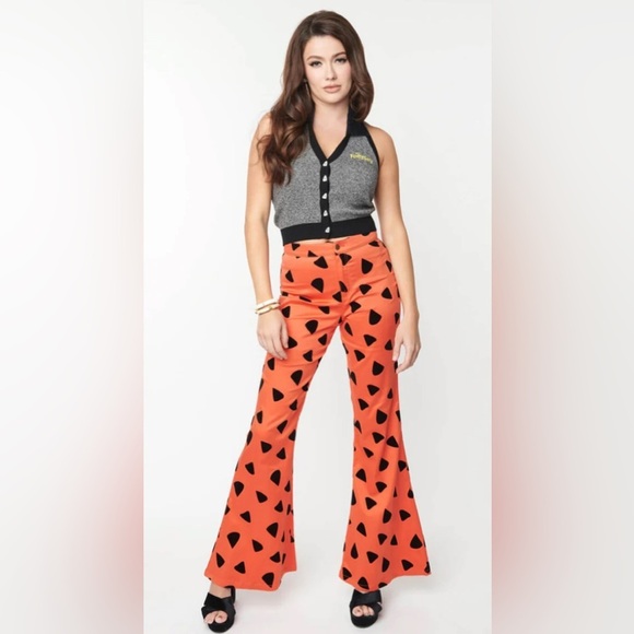 🦋B2G1🦋UNIQUE VINTAGE SMAK PARLOUR The Flintstones Bell Bottoms NWT - Picture 1 of 12